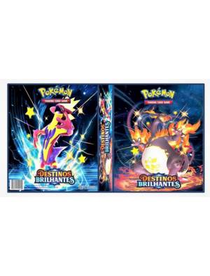 Fichário Pokémon Destinos Brilhantes - Charizard VMAX e Toxtricity VMAX