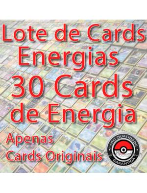 Lote de 30 Cards Pokemon - Energias
