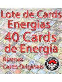 Lote de 40 Cards Pokemon - Energias
