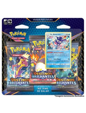 Triple Pack Pokémon Mr. Rime de Galar Destinos Brilhantes Coleção Festa Maluca