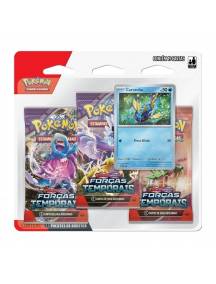 Triple Pack Pokémon Carvanha Escarlate e Violeta 5 Forças Temporais