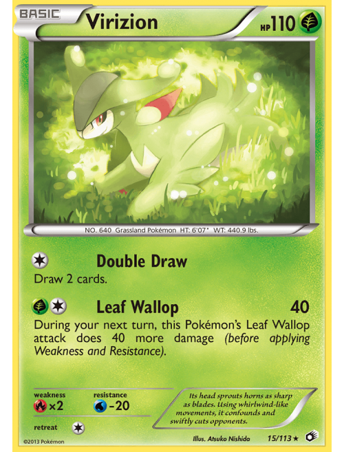 Carta Pokémon Lendário Virizion Trovões Perdidos