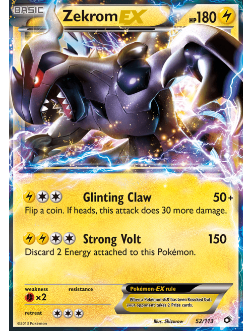  Pokemon - Zekrom ex (52/113) - Legendary Treasures