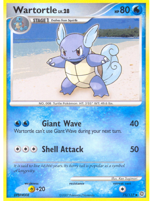 Carta Pokémon - Wartortle 8/165 - 151 - Copag - Deck de Cartas