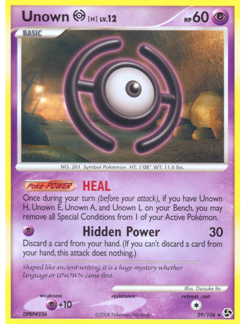 Unown (carta rara e lendária) - Pokémon TCG Cards (Original em Português)