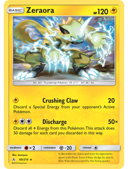 Cartas Pokémon Batalha V Zeraora 60 Cartas 