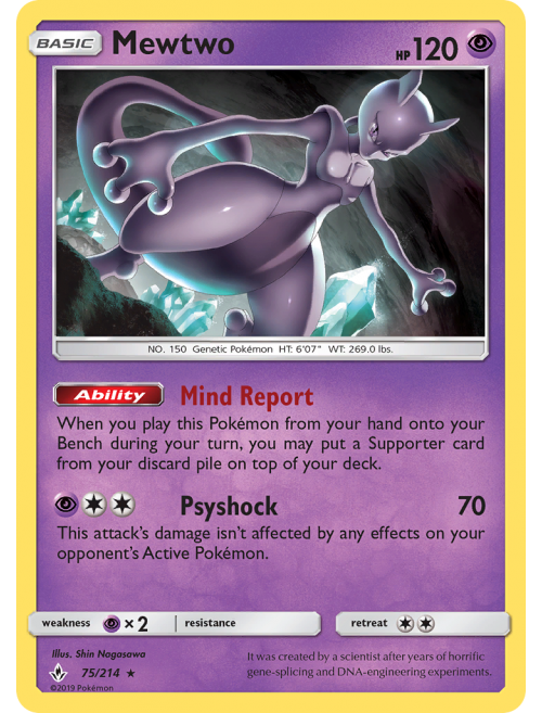 Carta Pokemon Mewtwo V + 25 Cartas