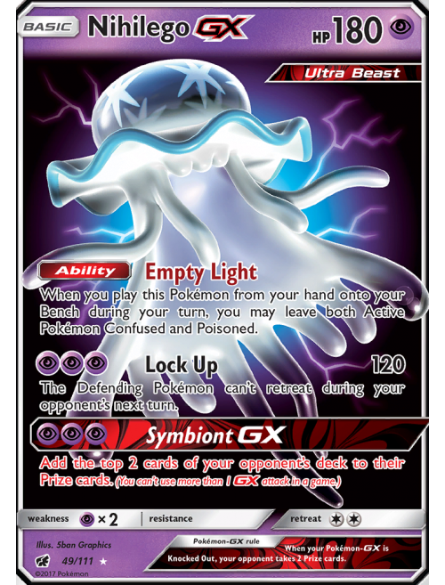 Card Nihilego-GX 49/111 da coleção Crimson Invasion