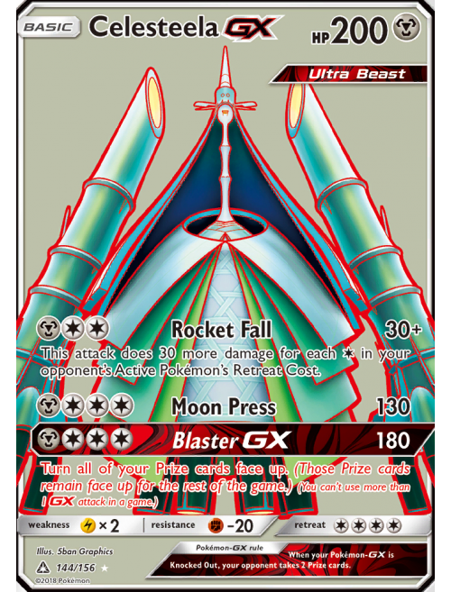 Card Celesteela-GX 144/156 da coleção Ultra Prism