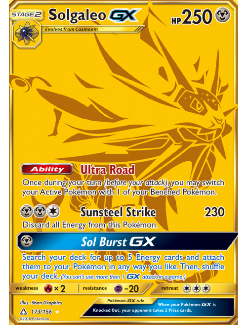 Card Solgaleo-GX SM16/156 da coleção SM Black Star Promos