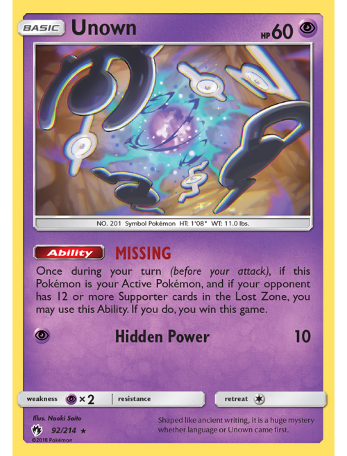 Unown (carta rara e lendária) - Pokémon TCG Cards (Original em Português)