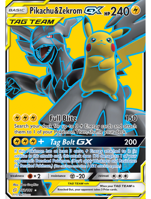 Carta Pokémon GX Pikachu e Zekrom - Hobbies e coleções - Lourdes