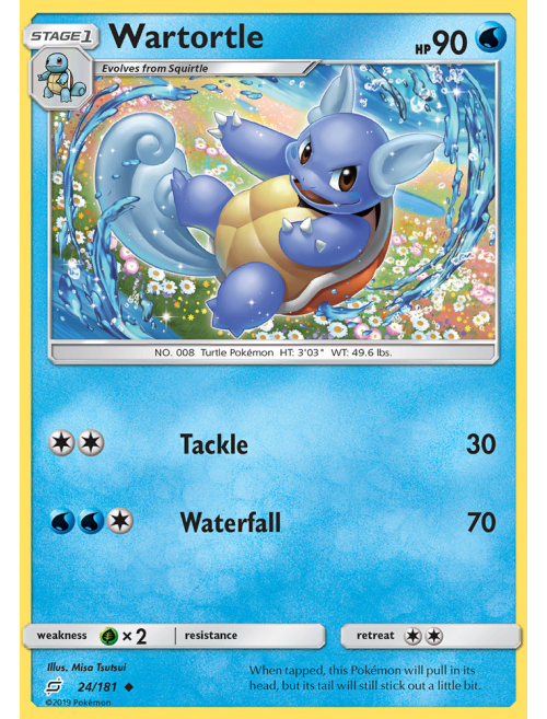 Carta Pokémon - Wartortle 8/165 - 151 - Copag - Deck de Cartas