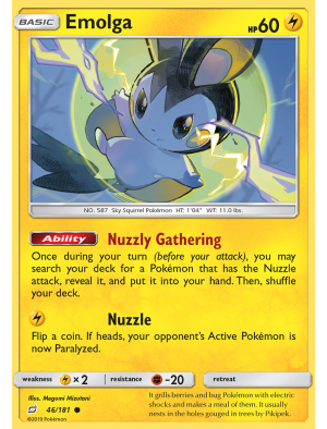 Emolga Carta Eletrico pokemon tcg céus em evolução