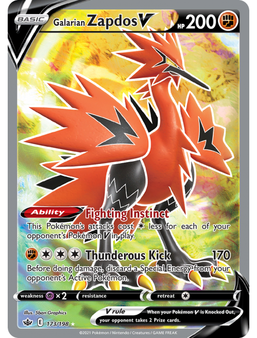 Carta Pokémon Zapdos De Galar V Lendário Reinado Arrepiante em Promoção na  Americanas