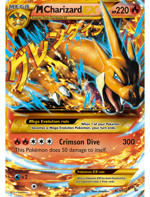 Card M Charizard-EX 107/106 da coleção Flashfire