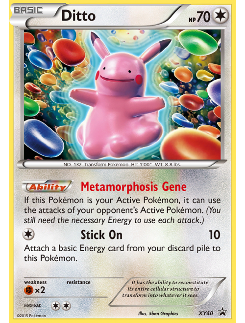 Carta Pokémon Ditto Xy Promo 40